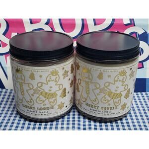 BBW Merry Cookie Single Wick Candles 2 Total Home Fragrance Decor